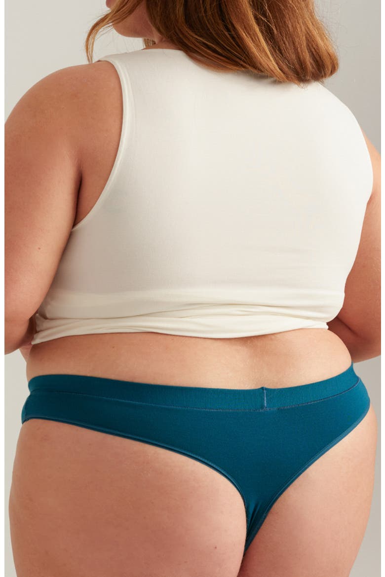 Period & Leakproof Light Absorbency Comfort Thong, Alternate, color, DEEP MARINE