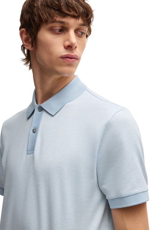 Hugo Boss Boss Parlay Cotton Piqué Polo In Light Blue