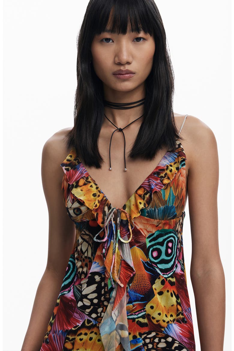 Ruffle Camisole, Alternate, color, BLACK