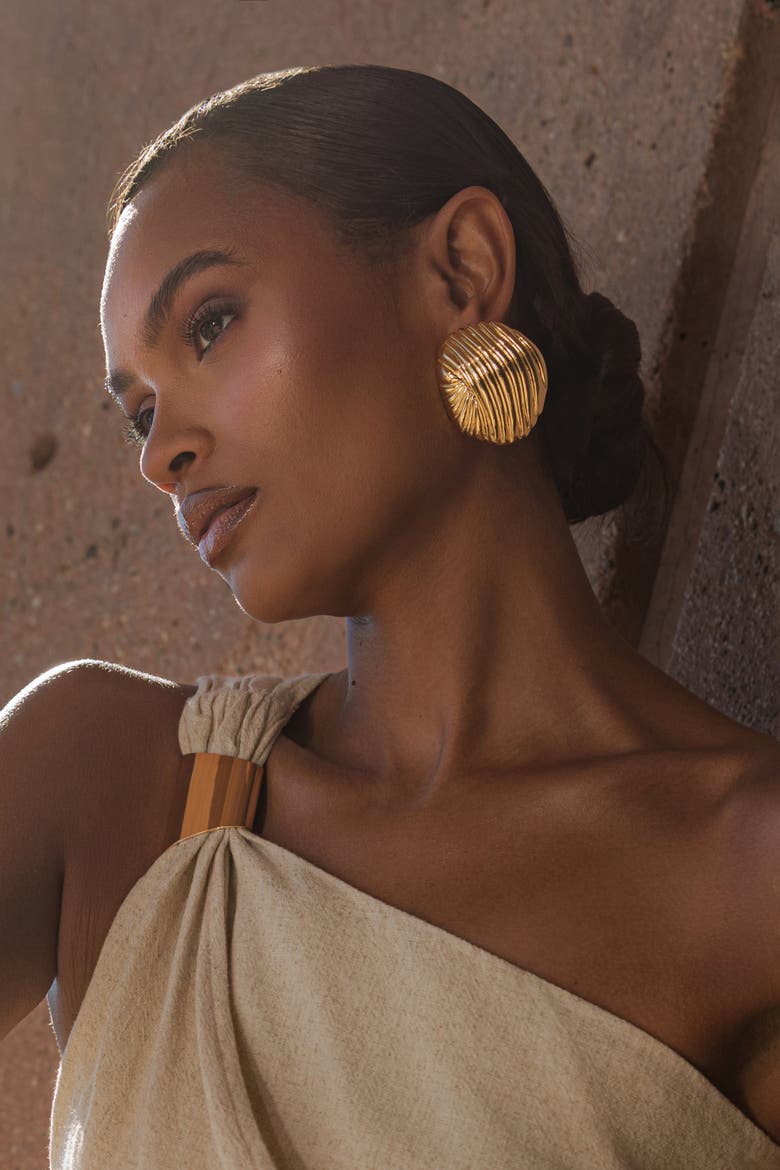 Lagoon Earrings, Alternate, color, Gold
