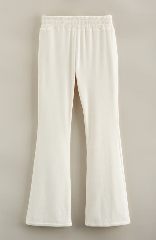 Zella Girl Kids' Cosmos Velour Flare Pants in Ivory Egret 