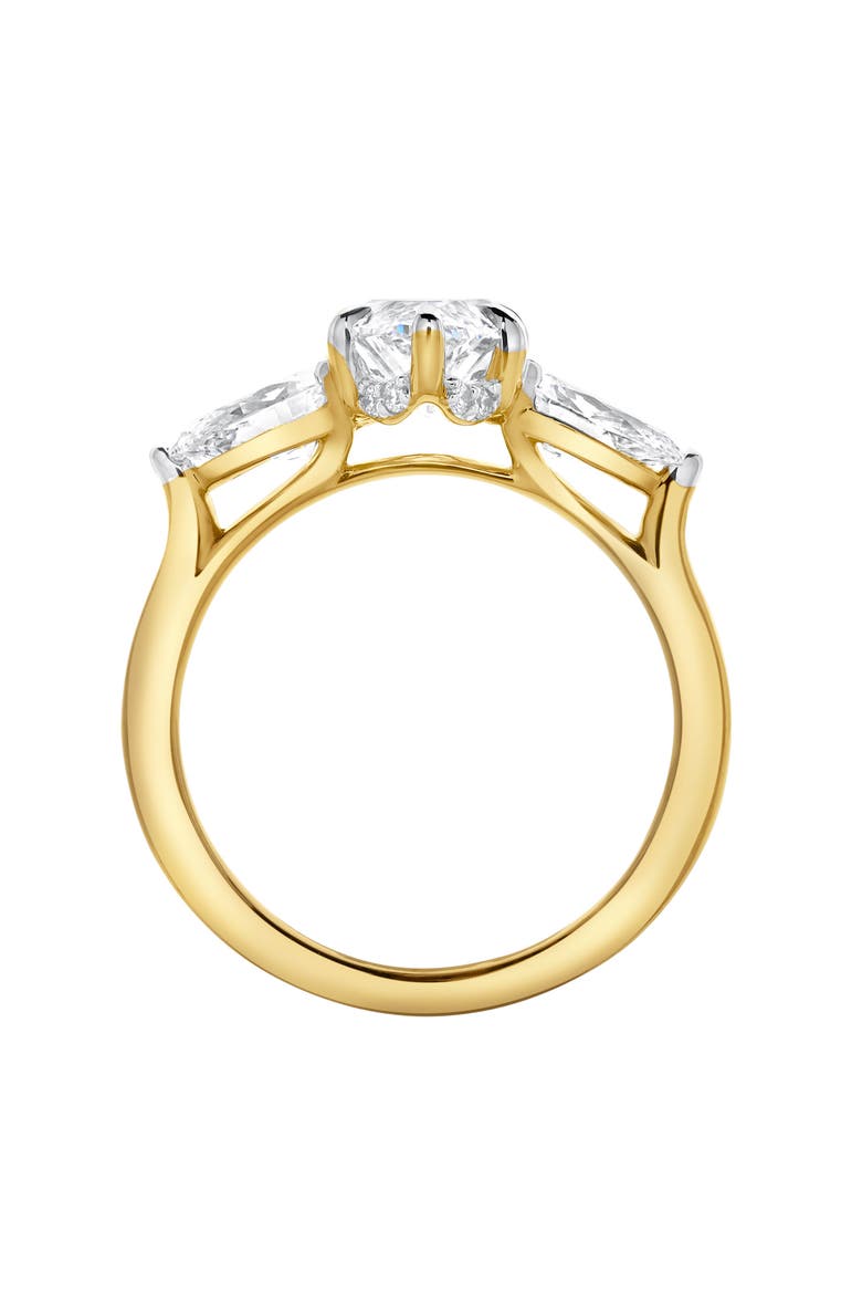 Fallon 3CT Marquise & Pear Three Stone Lab Diamond Ring 14K Gold, Alternate, color, 14K Yellow Gold
