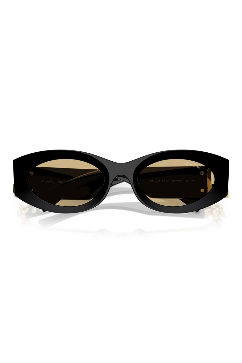 54mm Rectangular Sunglasses, Alternate, color, BLACK / YELLOW