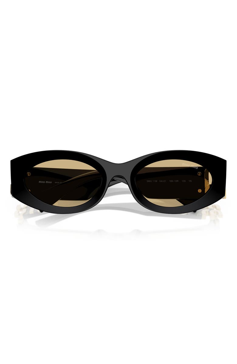 Miu Miu 54mm Rectangular Sunglasses, Alternate, color, Black/ Yellow