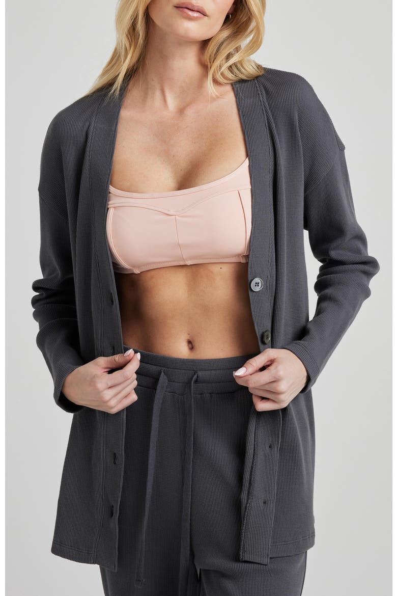 Organic Cotton Relaxed Cardigan, Main, color, Charcoal