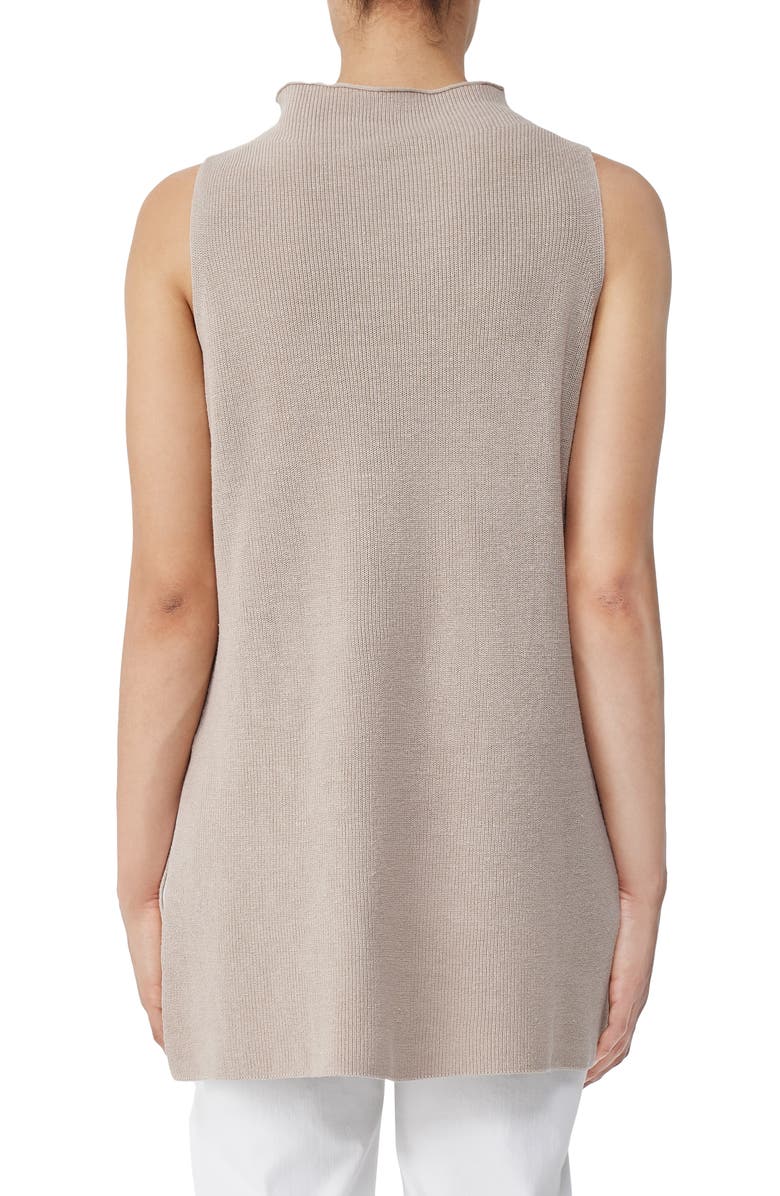Eileen Fisher Sleeveless Funnel Neck Organic Linen & Cotton Sweater, Alternate, color, 