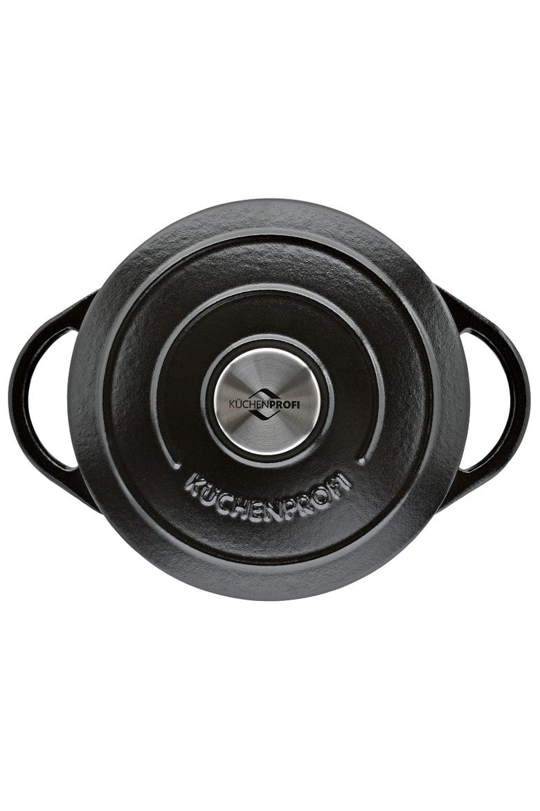 Provence Enameled Cast Iron Round Dutch Oven, 11" dia., 7 qt, Alternate, color, Classic Black