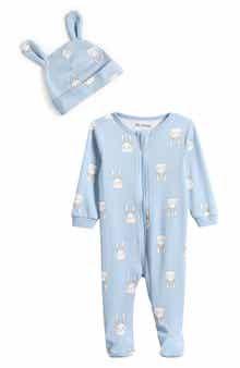PL Baby by Petit Lem Bunny Footie & Hat Set