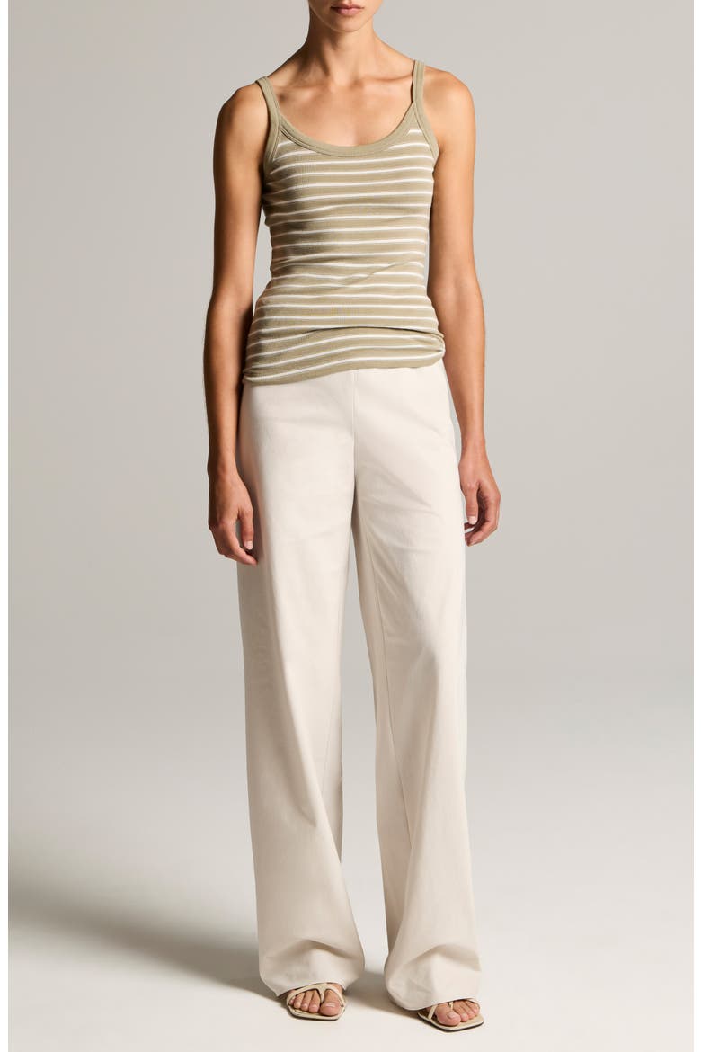 Colette High Waist Cotton Twill Bias Pants, Alternate, color, OYSTER