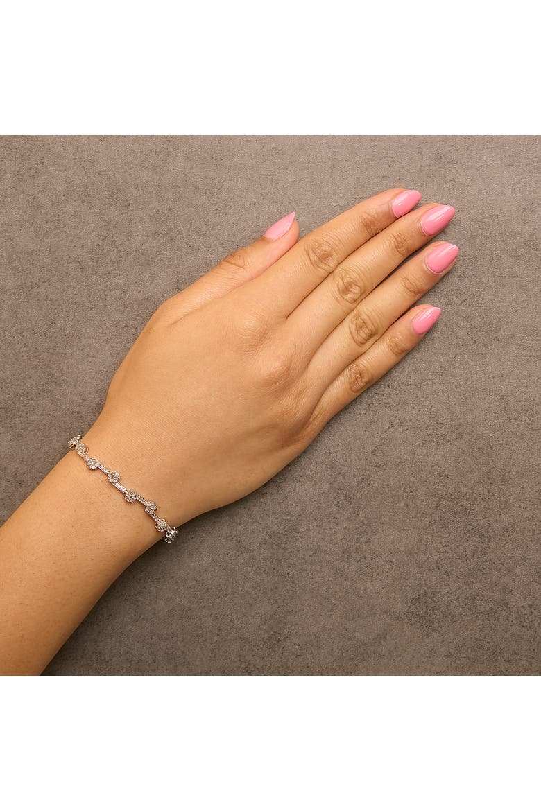 .925 Sterling Silver 2.0 Cttw Diamond Custer Link Bracelet, Alternate, color, Silver