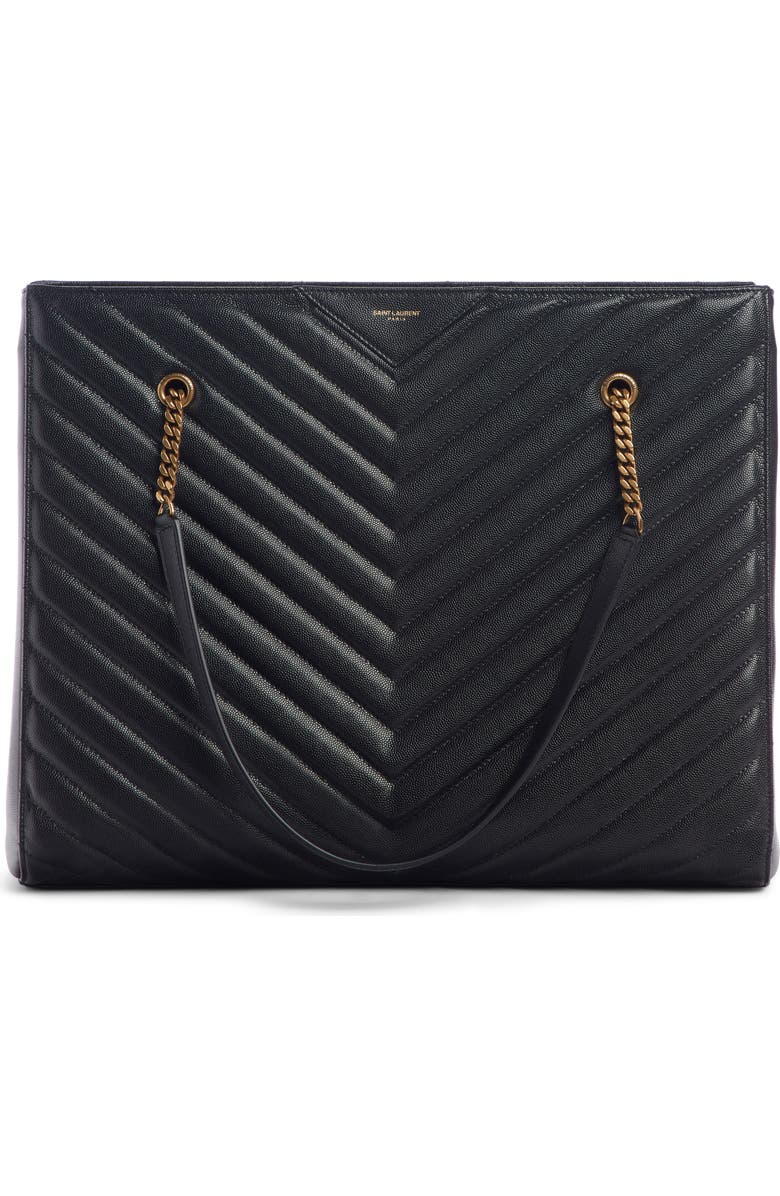 Saint Laurent Large Tribeca Quilted Calfskin Leather Tote, Main, color,