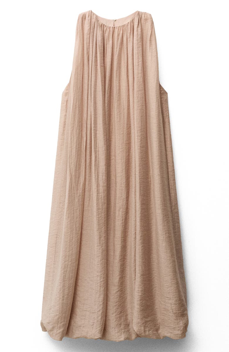 MANGO Gathered Belted Maxi Dress, Alternate, color, Beige