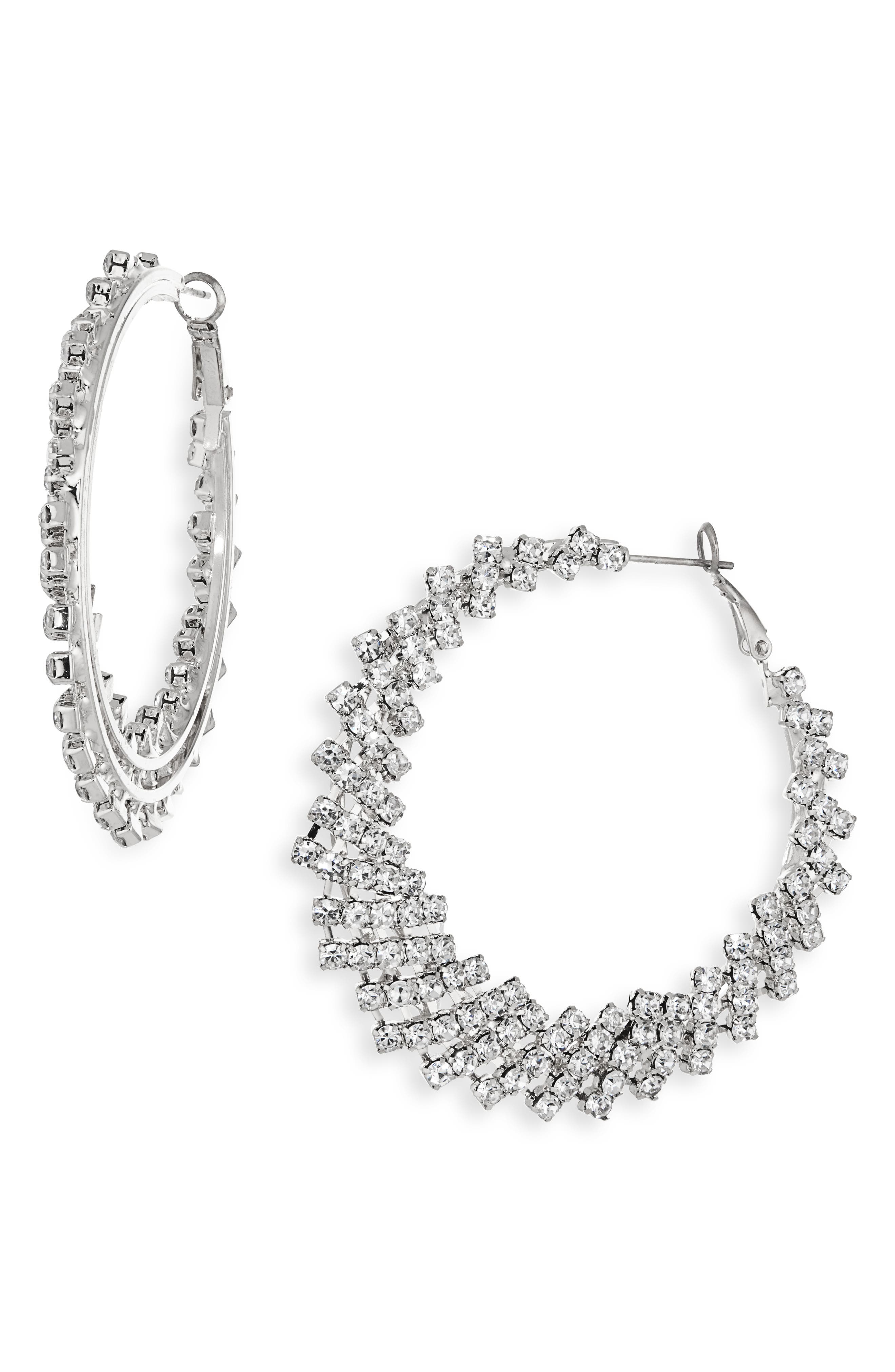 Tasha Crystal Graduated Hoop Earrings