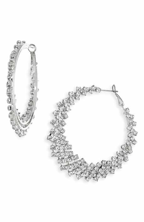 Tasha Crystal Graduated Hoop Earrings