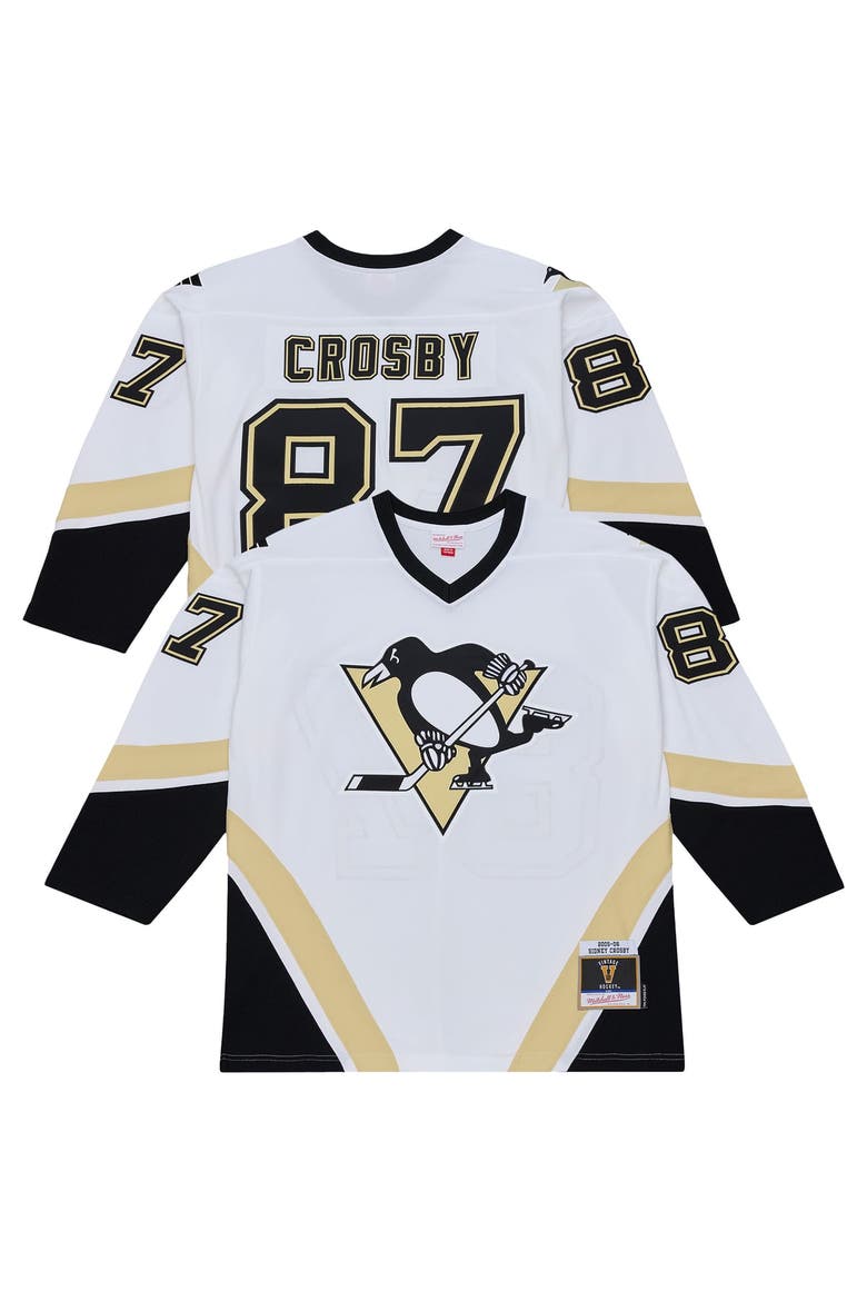 Men's Mitchell & Ness Sidney Crosby White Pittsburgh Penguins 2005 Power Play Jersey, Main, color, White