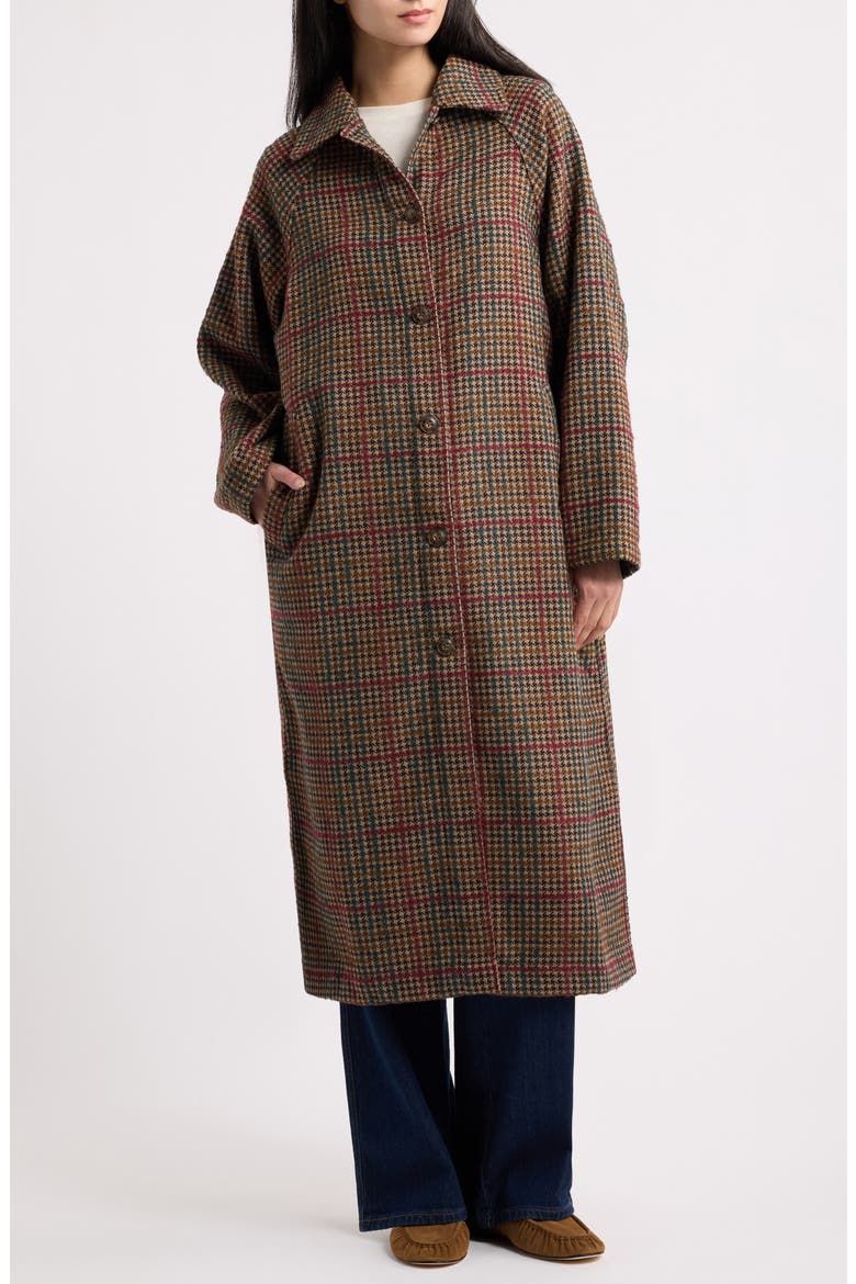 Hayes Houndstooth Trench Coat, Alternate, color, NEUTRAL HERRINGBONE