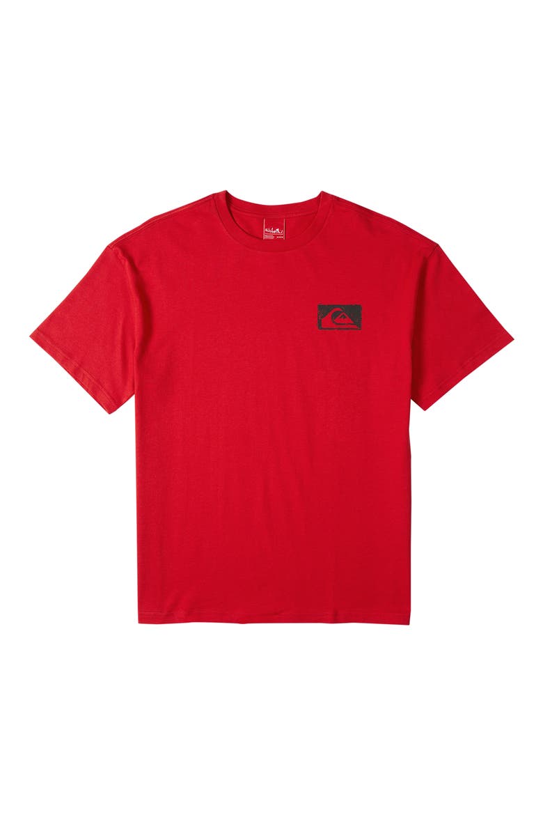 YG Impaired Embroidered Cotton Graphic T-Shirt, Alternate, color, SALSA