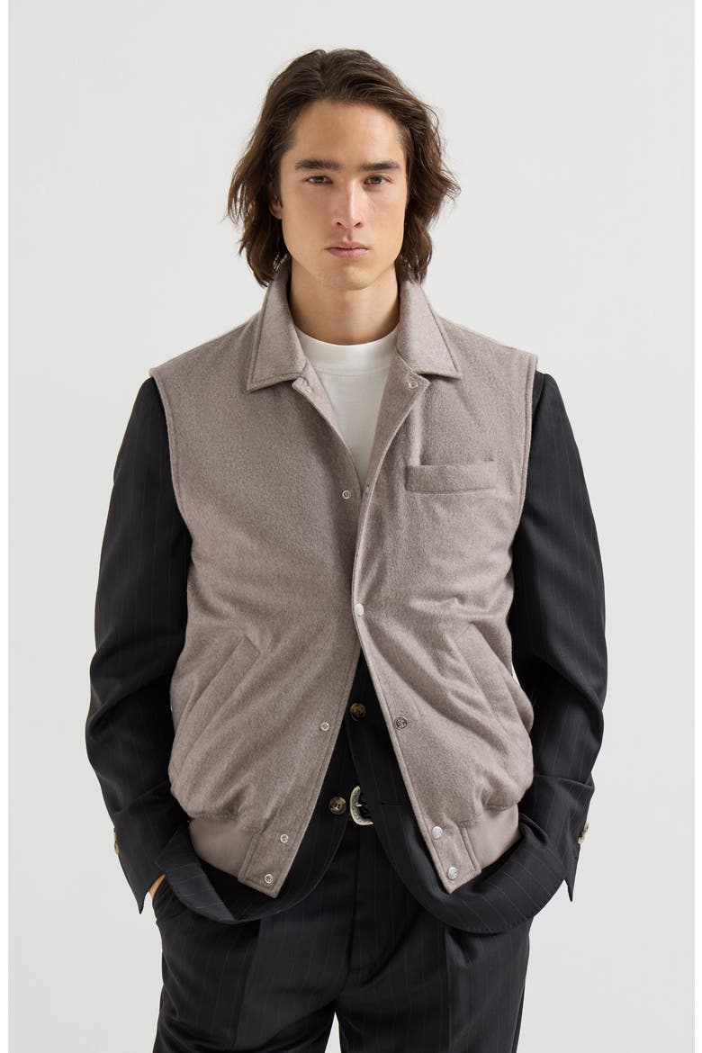 Cashmere flannel vest, Main, color, Brown