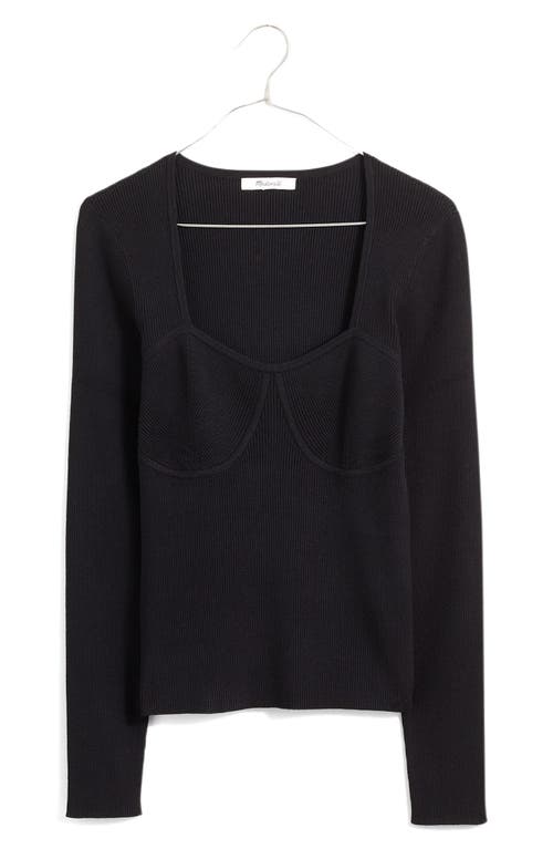 Shop Madewell Wide Rib Top In True Black