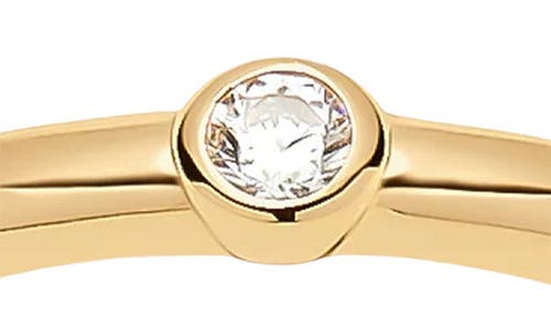 Made By Mary Poppy Cubic Zirconia Solitaire Stacking Ring In Brown