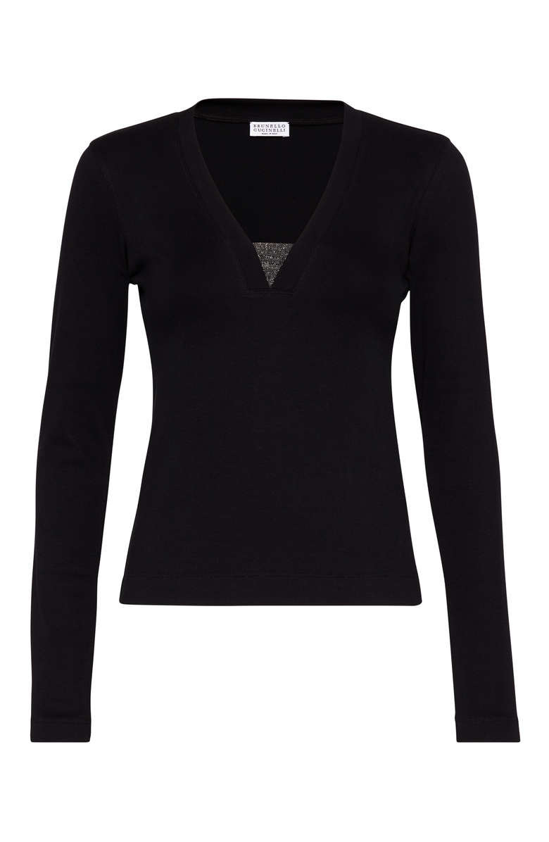 Brunello Cucinelli Ribbed jersey T-shirt, Main, color,