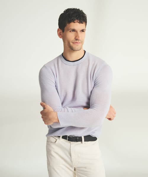 Naadam Lightweight Cashmere Contrast Trim Crewneck Sweater