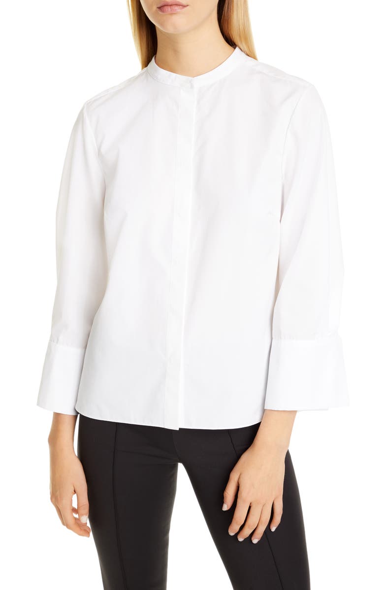 PARTOW Bell Poplin Blouse, Main, color,