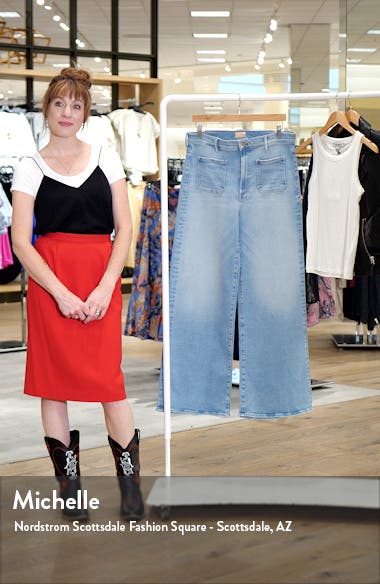 MOTHER Undercover Sneak Patch Pocket Wide Leg Jeans | Nordstrom