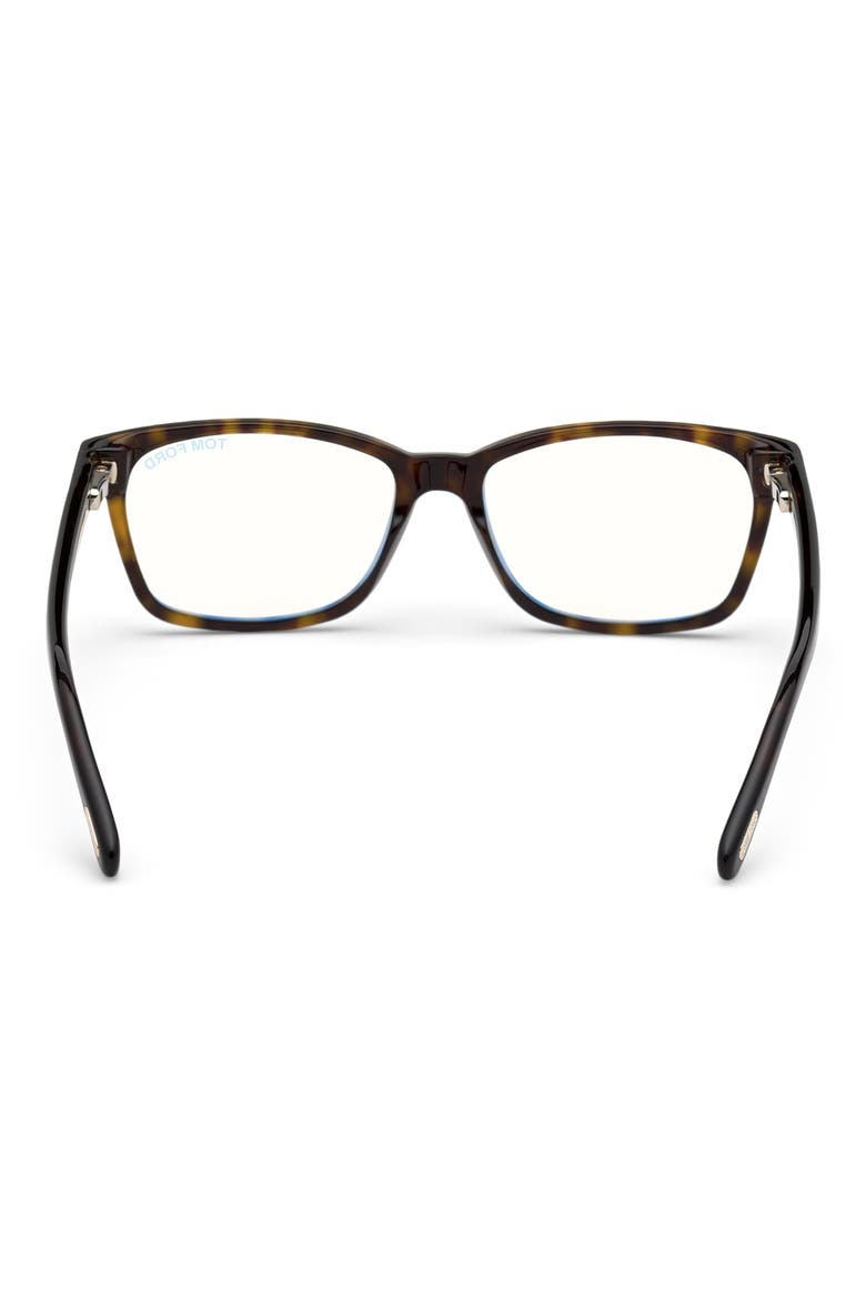 53mm Rectangular Blue Light Blocking Optical Glasses, Alternate, color, HAVANA / BLUE BLOCK