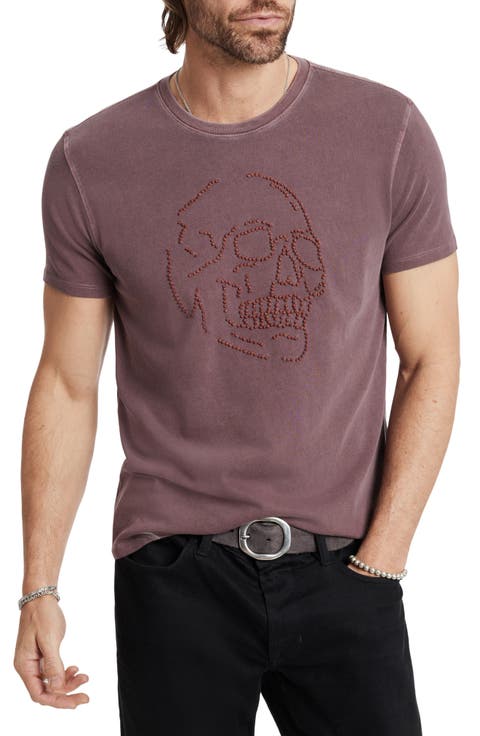 Beaded Skull Cotton T-Shirt