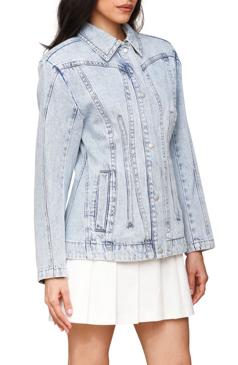 Avec Les Filles Corset Seamed Denim Jacket, Alternate, color, Douro Wash
