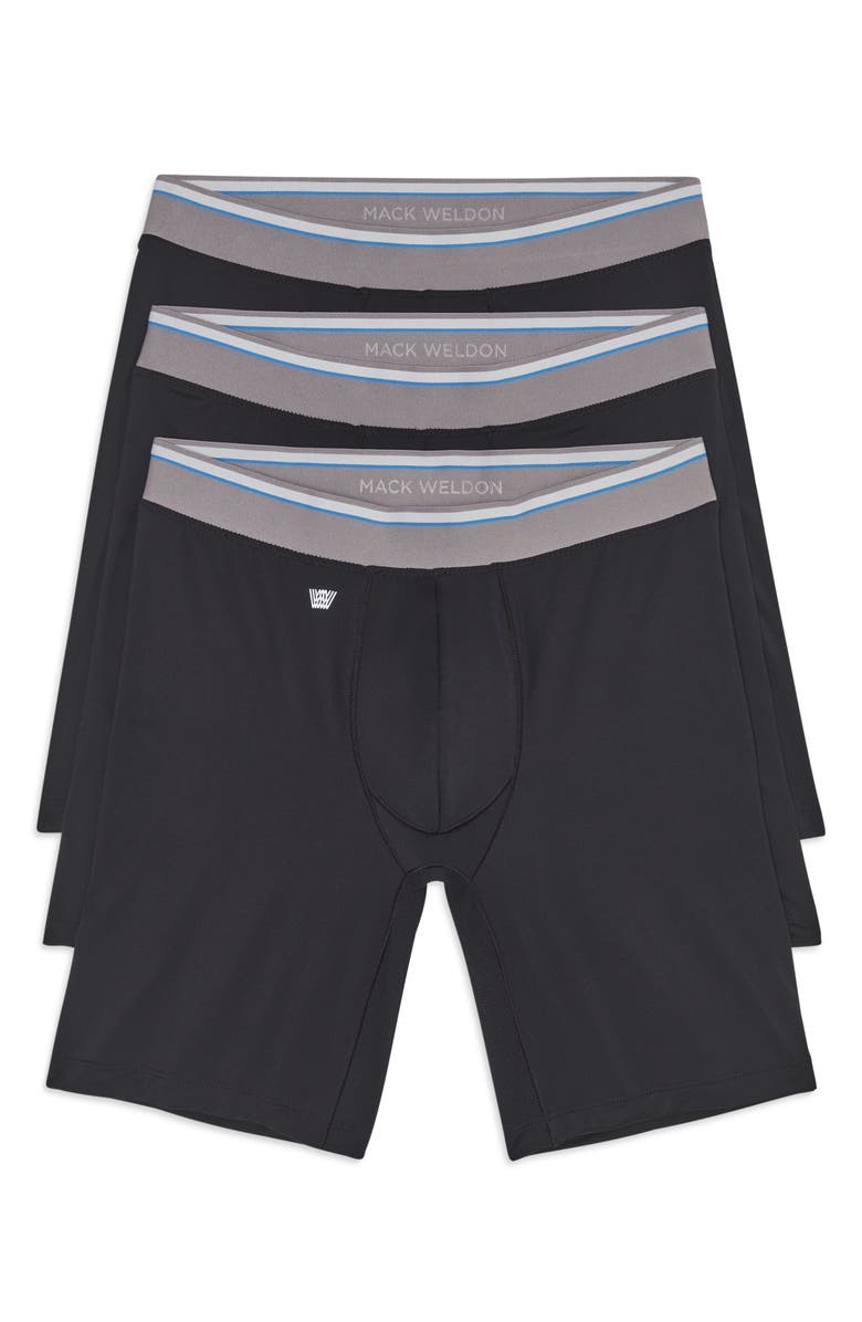 Mack Weldon 3-Pack Endurance FX Boxer Briefs, Alternate, color, True Black