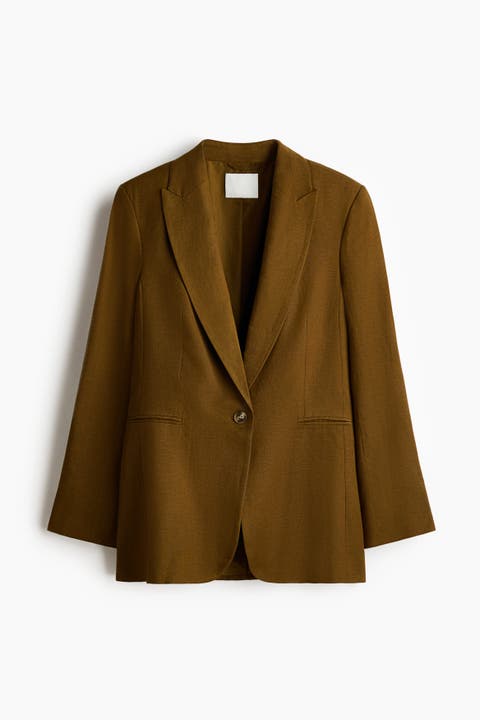 Linen-blend Blazer