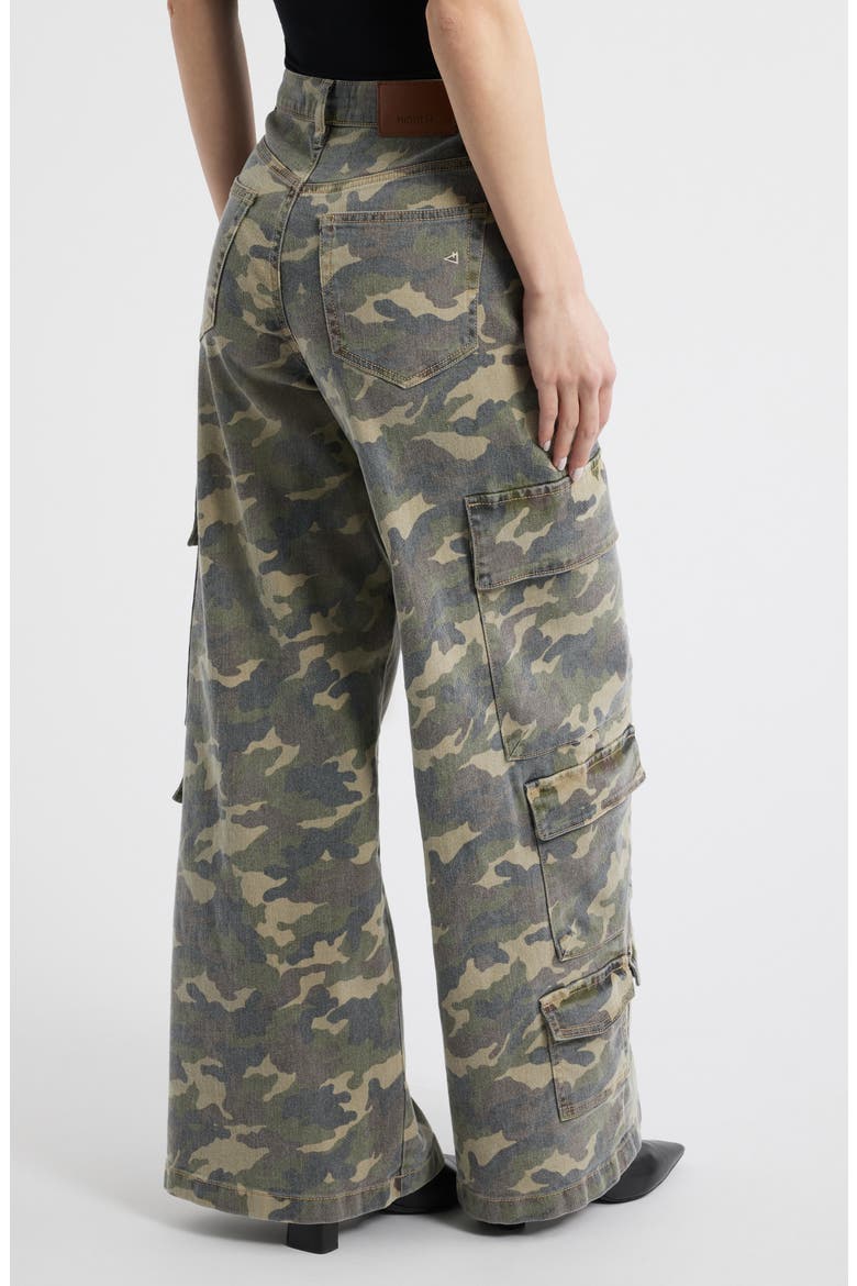 Camo Wide Leg Cargo Pants, Alternate, color, OLIVE