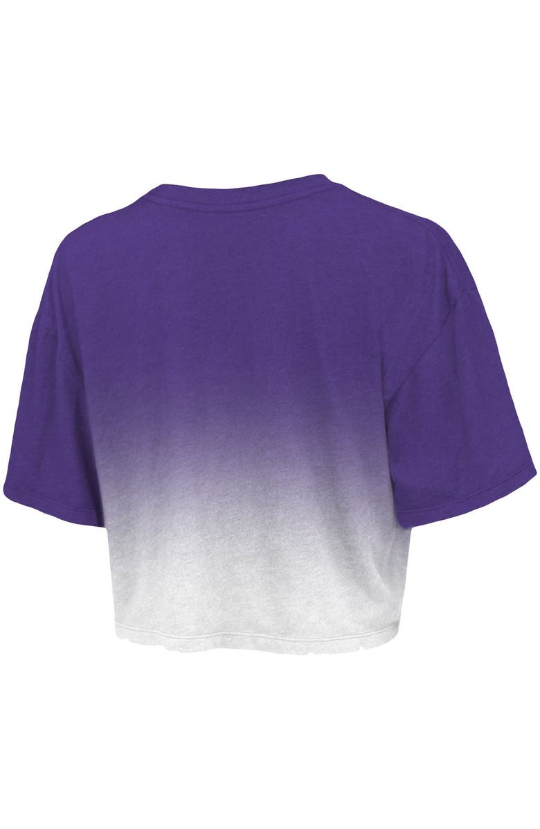 Majestic Threads Women's Majestic Threads Purple/White Los Angeles Lakers Dirty Dribble Tri-Blend Cropped T-Shirt, Alternate, color, Purple