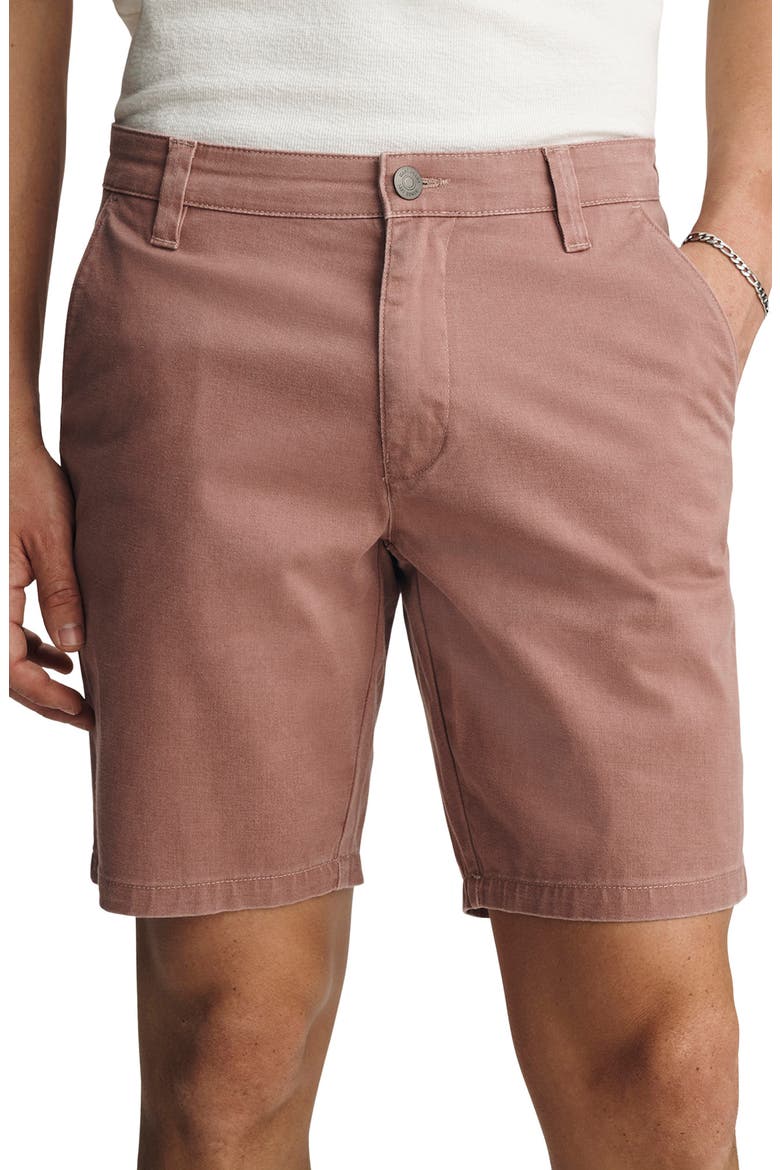 Noah Flat Front Stretch Twill Shorts, Main, color, ROSE VINTAGE COLORED