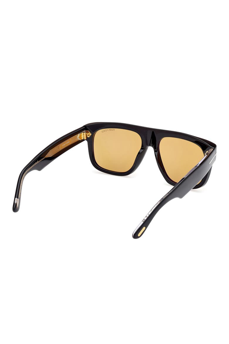Icon 56mm Pilot Sunglasses, Alternate, color, SHINY BLACK / BROWN