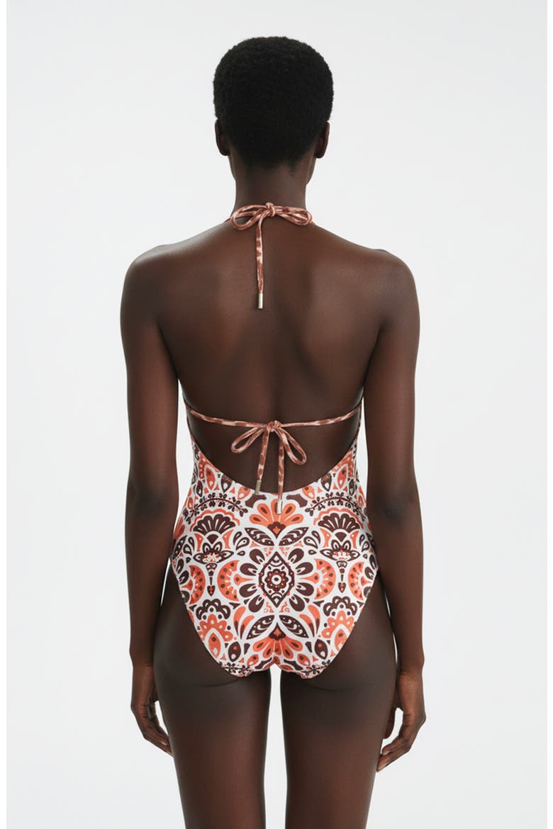 Savanna Reversible One Piece Swimsuit, Alternate, color, Brown