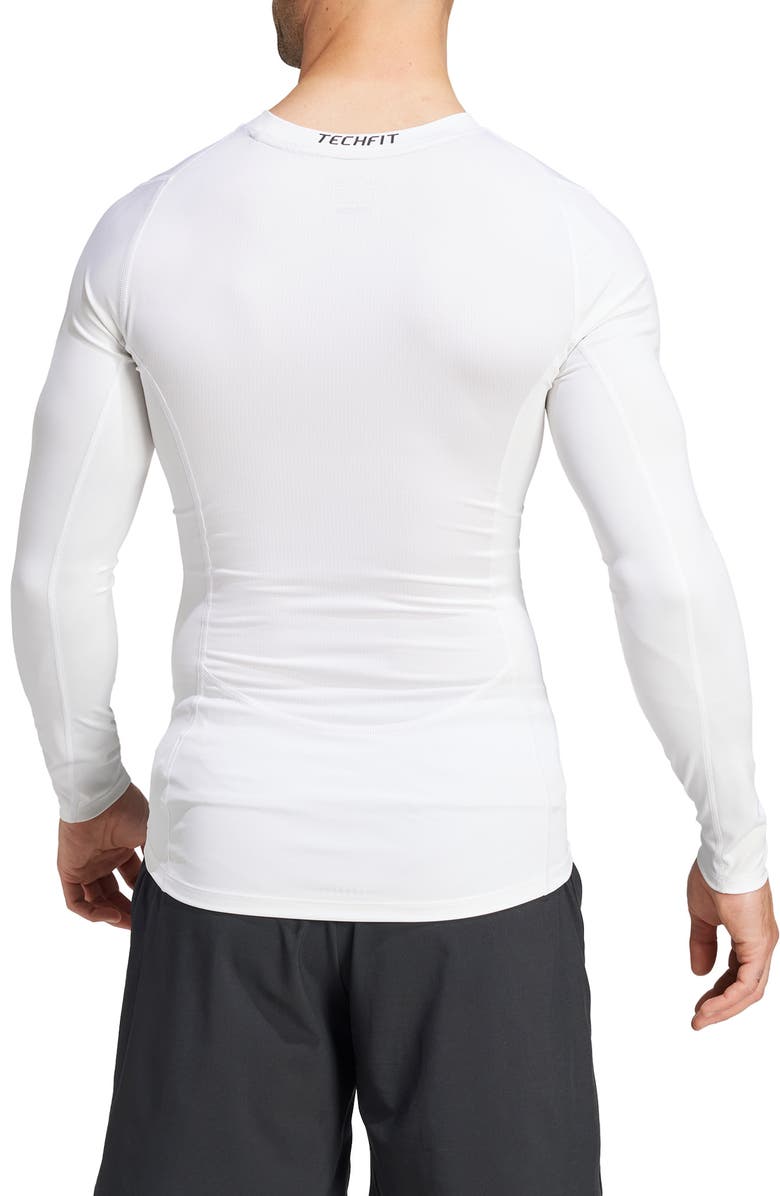 adidas Techfit AEROREADY Long Sleeve Training T-Shirt, Alternate, color, White