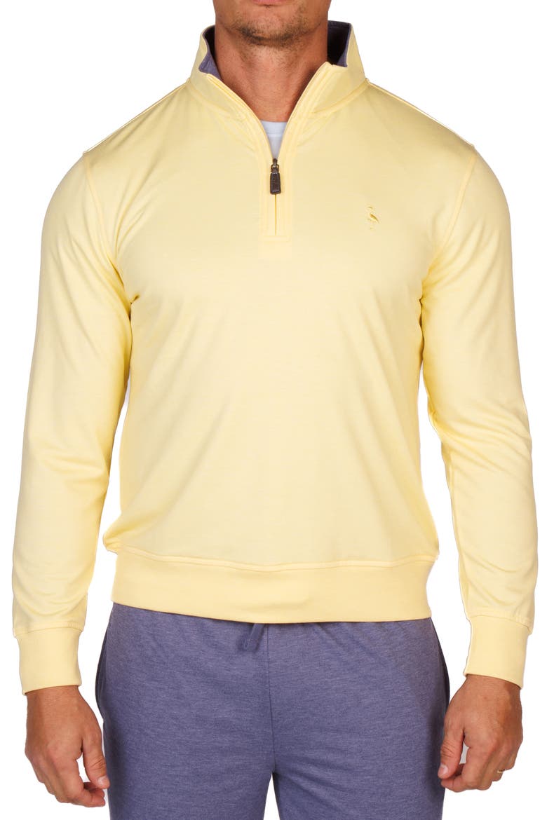 French Terry Quarter Zip Pullover, Main, color, SUNSHINE