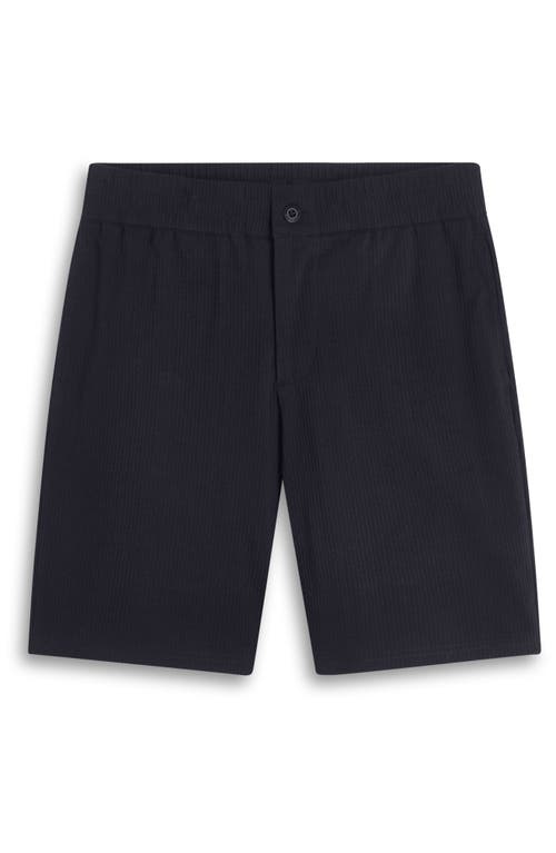 Bugatchi Seersucker Elastic Waist Shorts In Black