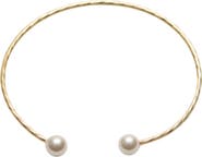 Argento Vivo Sterling Silver Faux Pearl Flexible Cuff Bracelet