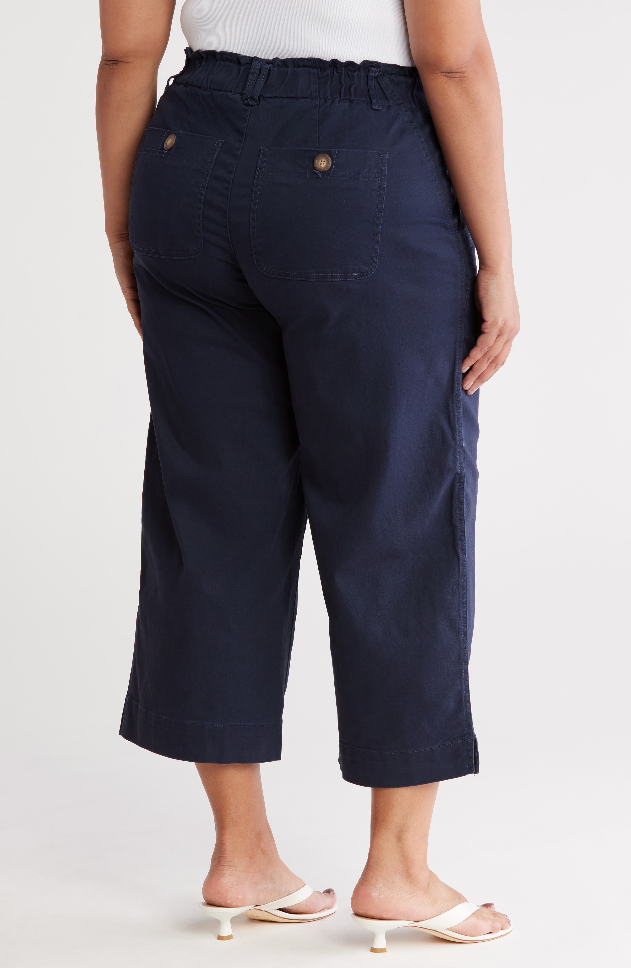 Button Pocket Crop Wide Leg Pants - image 4