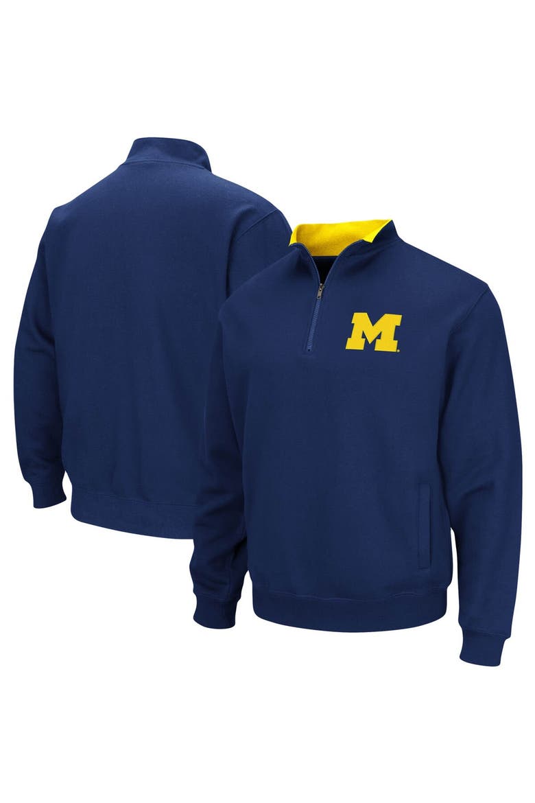 Men's Colosseum Navy Michigan Wolverines Big & Tall Tortugas Quarter-Zip Jacket, Main, color, Navy