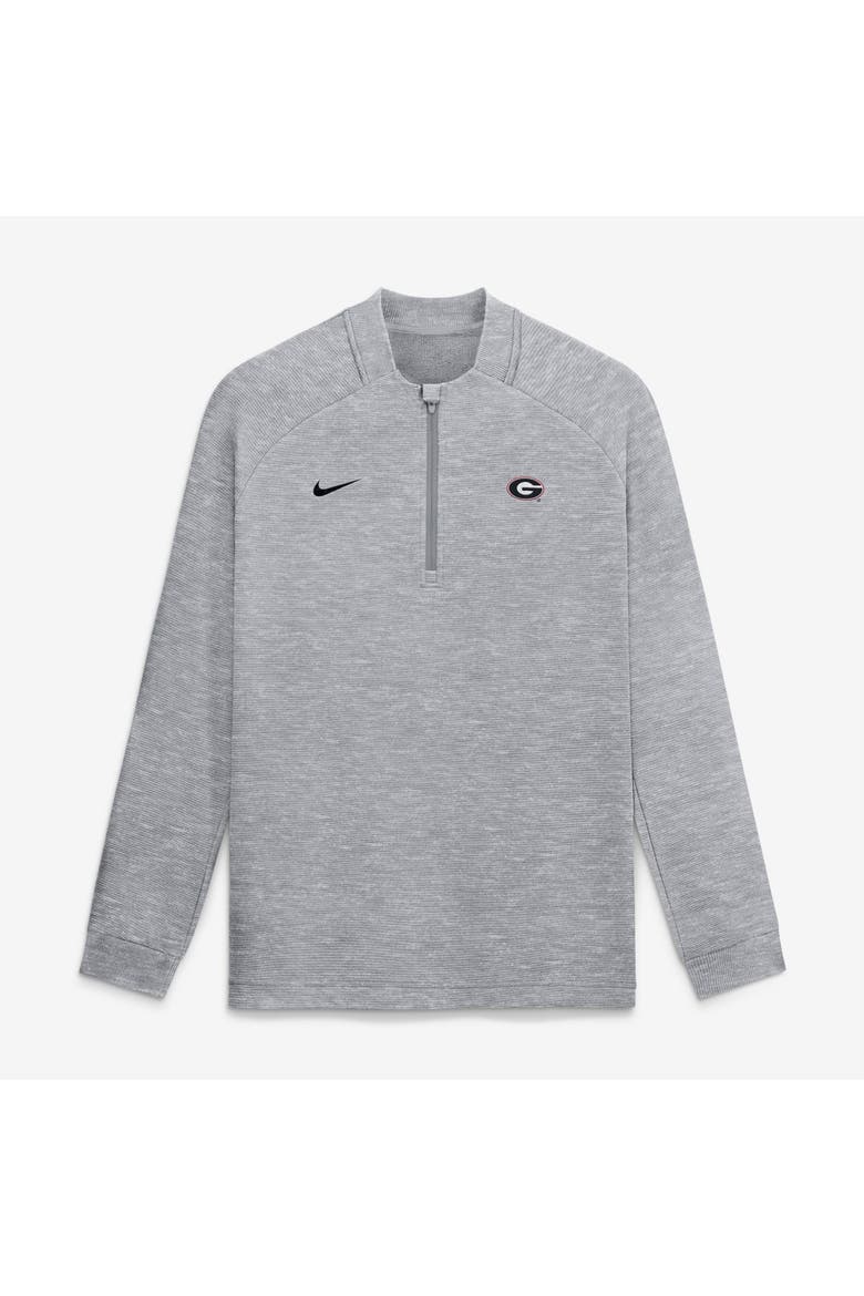 Men's Nike  Gray Georgia Bulldogs Par Raglan Tri-Blend Therma-FIT Half-Zip Pullover, Main, color, Gray