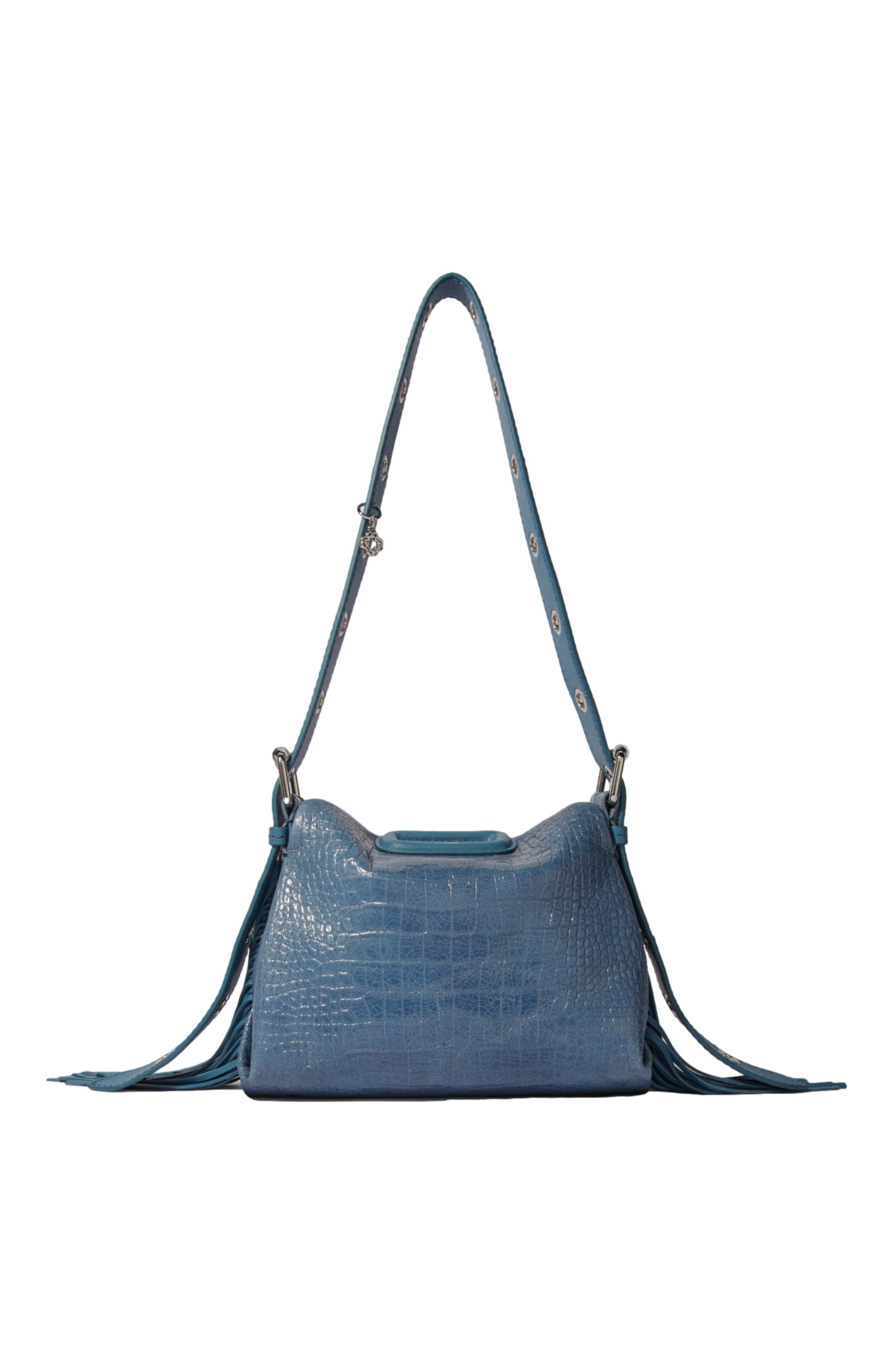 maje Mock croc Miss M mini bag, Alternate, color, 