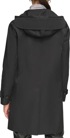 Calvin Klein Hooded A-Line Water Repellent Black Raincoat Size offers XXS NWT