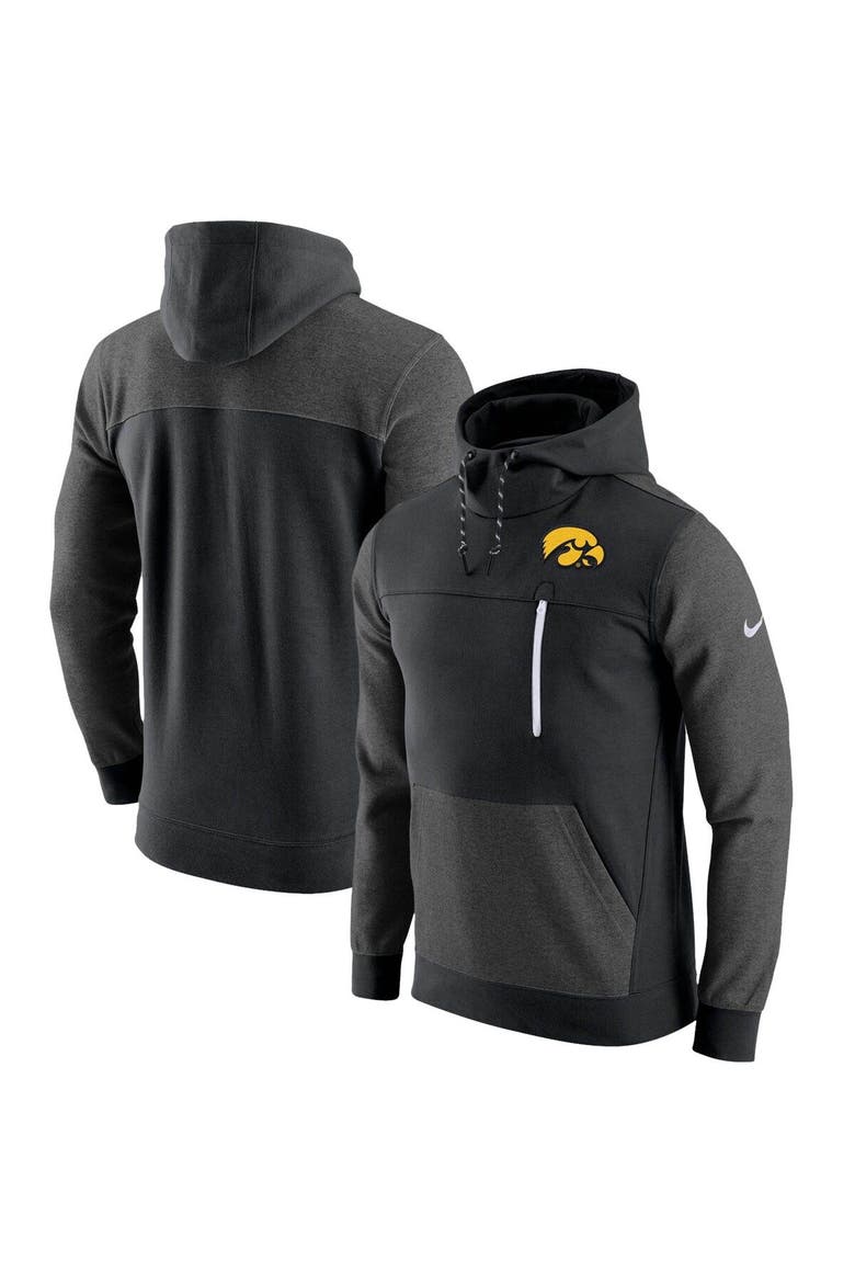 Men's Nike Black Iowa Hawkeyes AV-15 2.0 Slim Fit Pullover Hoodie, Main, color, Black