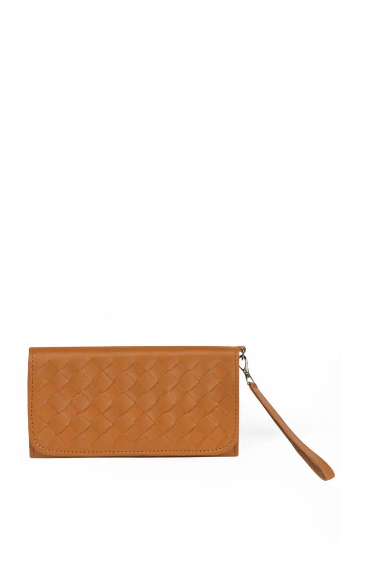Deux Mains Woven Wristlet Wallet, Main, color, Mango