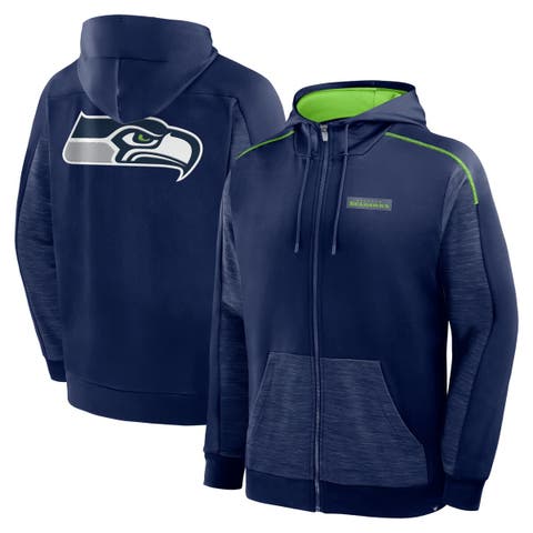 Men's Fanatics College Navy Seattle Seahawks Checkdown Pass Full-Zip Hoodie